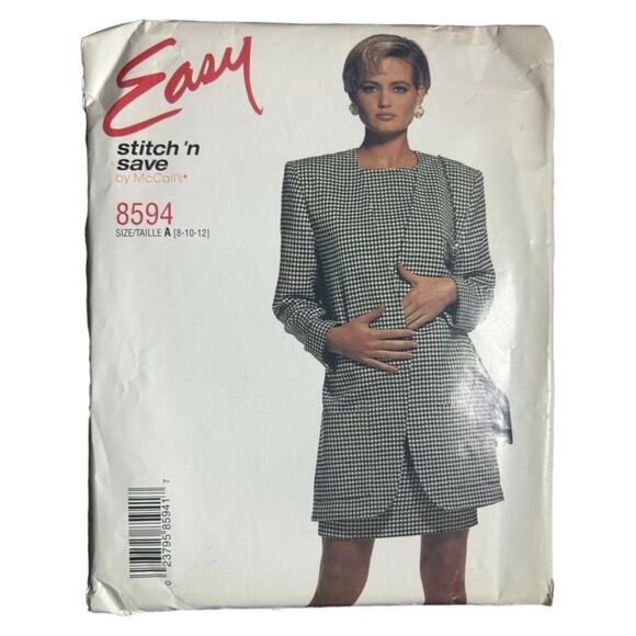 McCall's 8594 Misses' Unlined Jacket and Dress Pattern - Size 8-10-12 - Picture 2 of 5